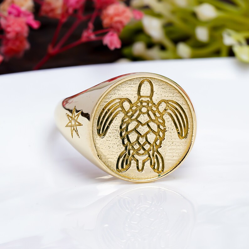 Tortoise Handcrafted Statement Minimalist Ring