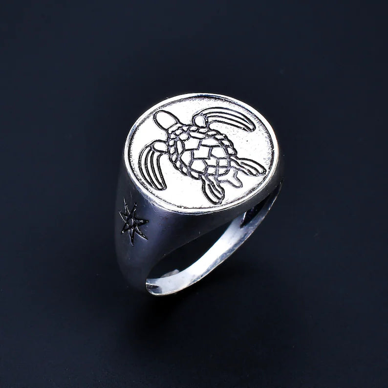 Tortoise Handcrafted Statement Minimalist Ring