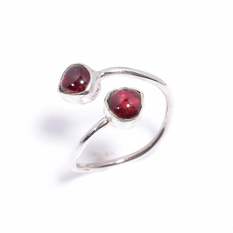 Garnet Handcrafted Adjustable Natural Gemstone Ring