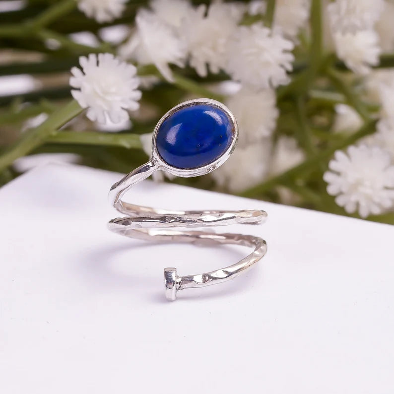 Natural Lapis Lazuli Gemstone Handcrafted Ring