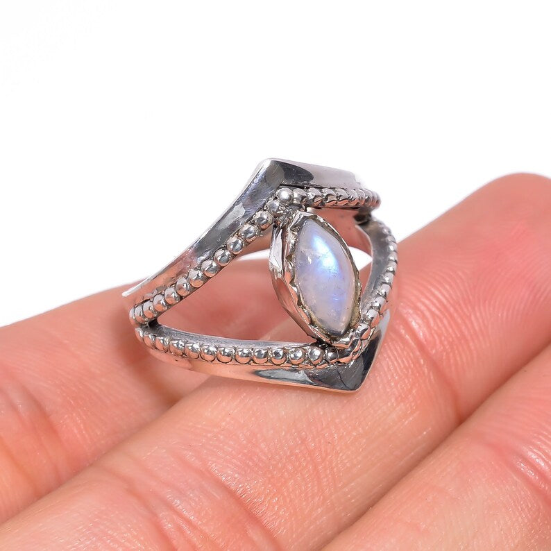 Moonstone Handcrafted Statement Natural Gemstone Ring