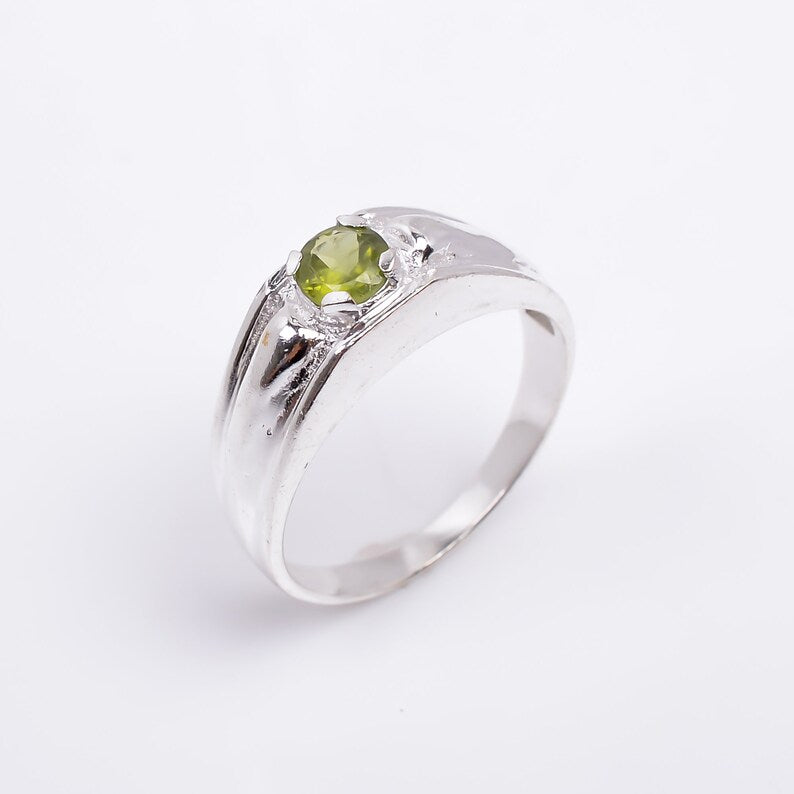 Peridot Statement Handcrafted Birthstone Natural Gemstone Ring