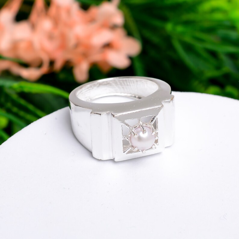 Pearl Minimalist Handcrafted Statement Natural Gemstone Ring