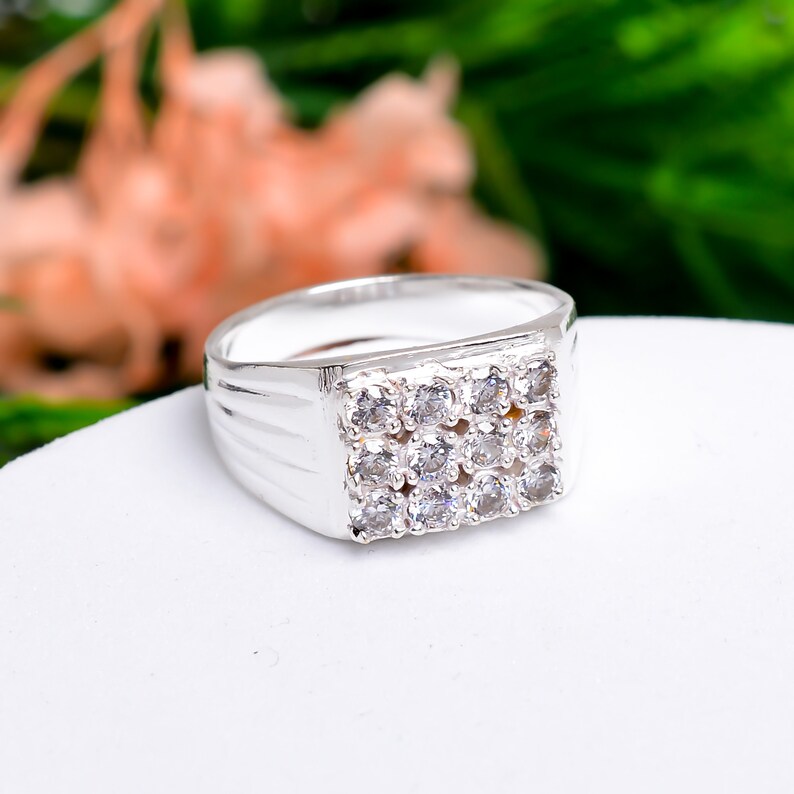 Cubic Zirconia Handcrafted Elegant Natural Gemstone Ring