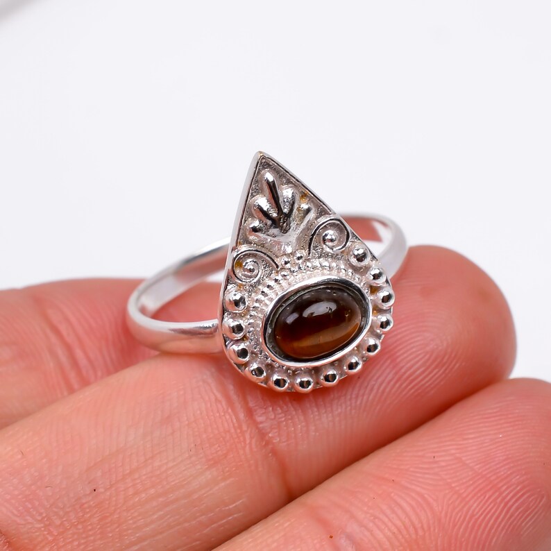 Tiger's Eye Handcrafted Statement Natural Gemstone Ring