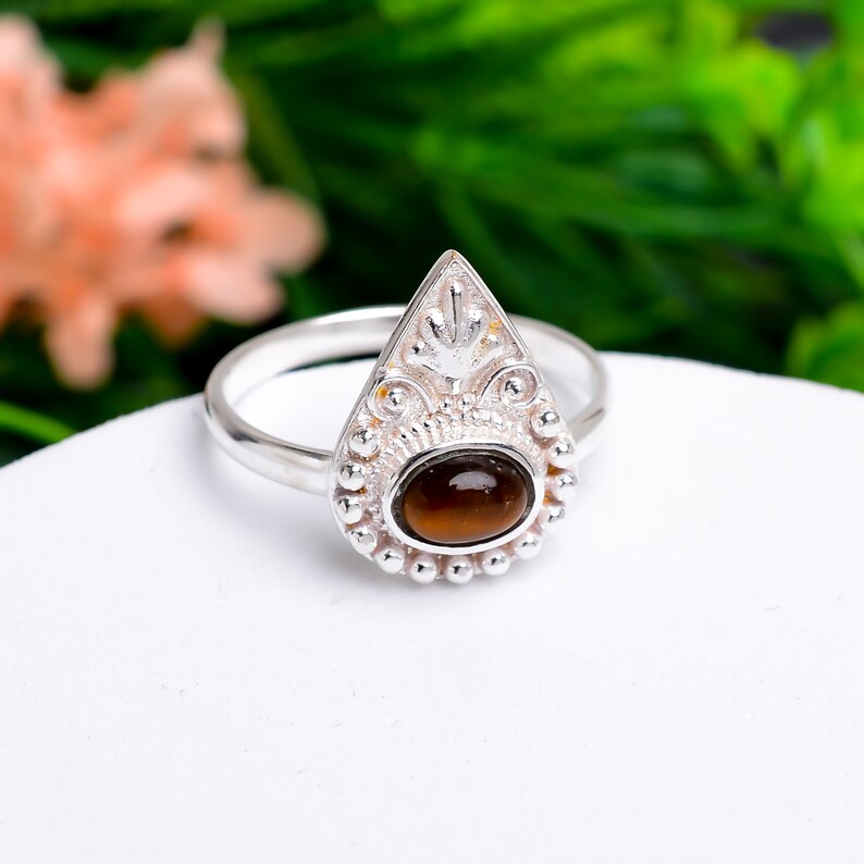 Tiger's Eye Handcrafted Statement Natural Gemstone Ring