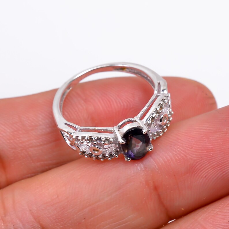 Iolite Natural Gemstone Statement Handcrafted Ring