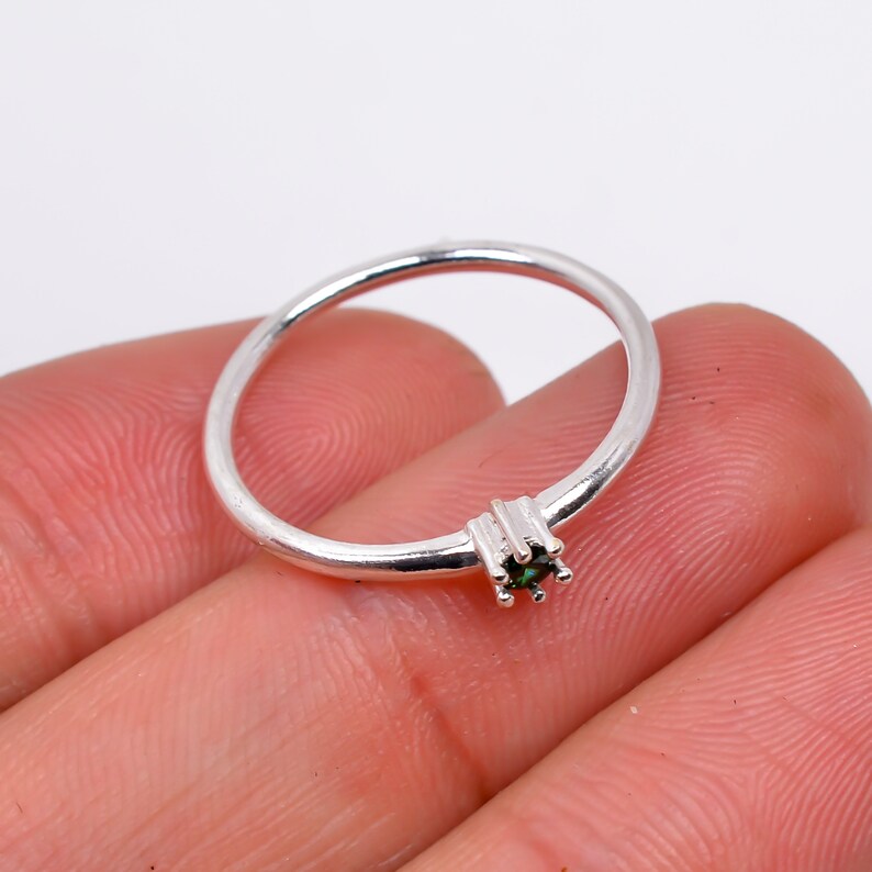 Green Cubic Zirconia Gemstone Handcrafted Statement Ring