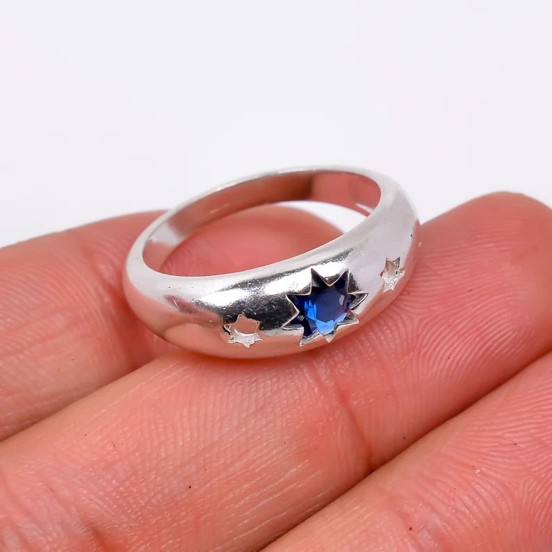 Iolite Statement Handcrafted Natural Gemstone Ring