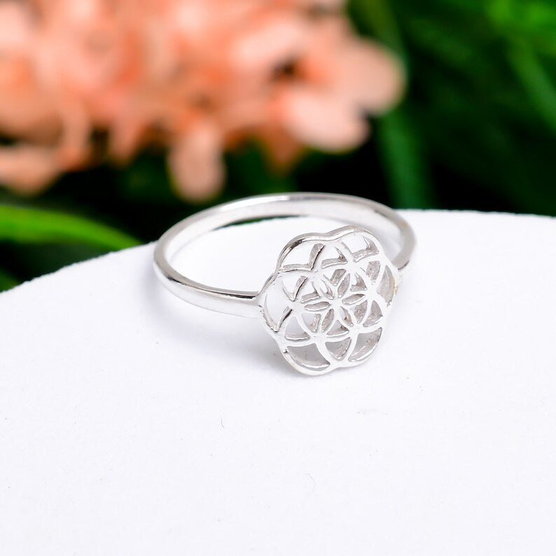 Flower Design Handcrafted Statement Minimalist Ring