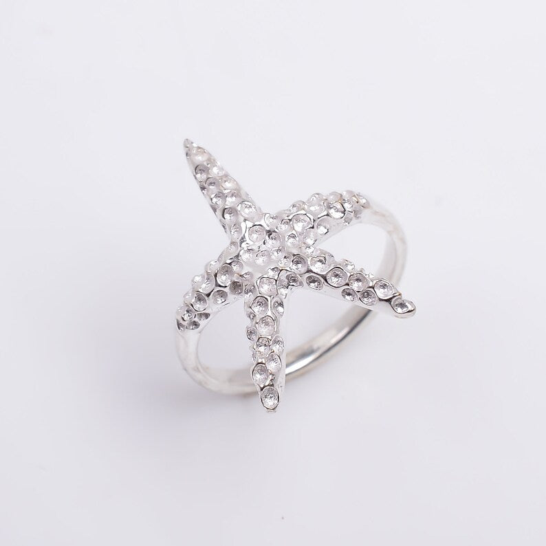 Star Fish Handcrafted Statement Gemstone Ring
