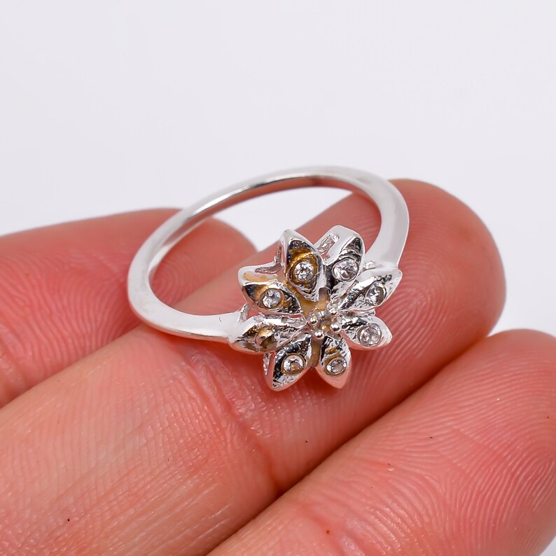Cubic Zirconia Handcrafted Minimalist Gemstone Statement Ring