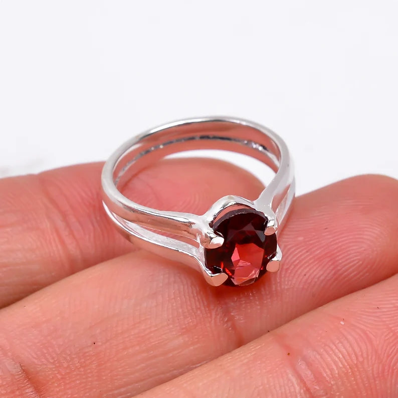 Garnet Handcrafted Statement Natural Gemstone Ring