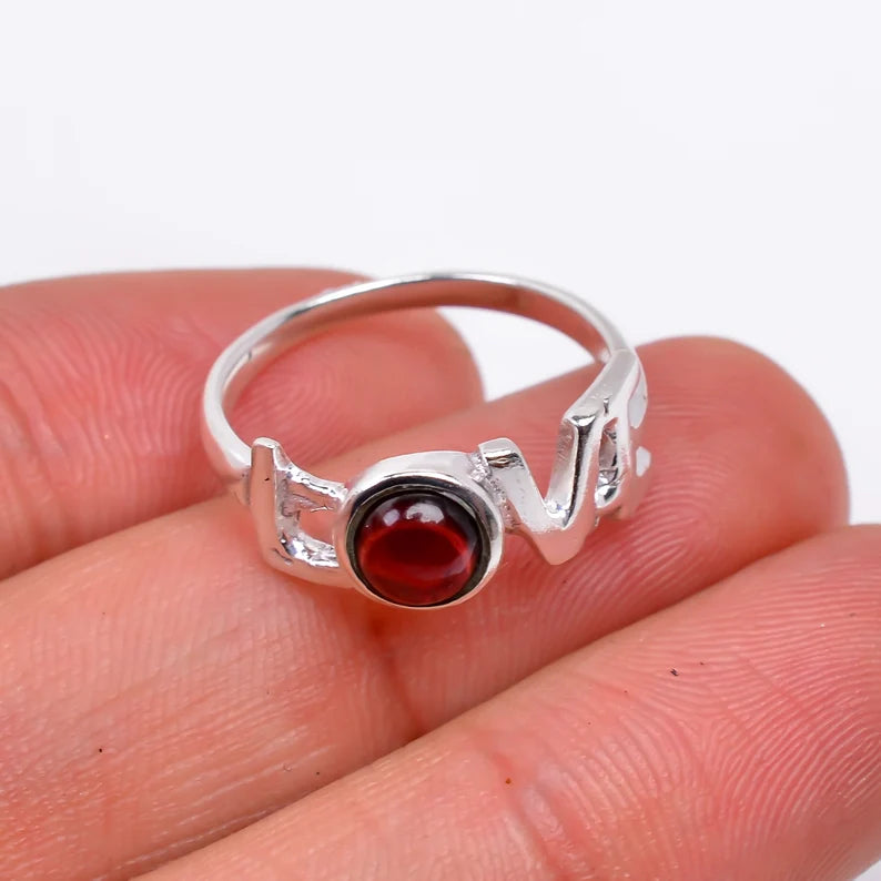 Garnet Natural Gemstone Handcrafted Statement Ring