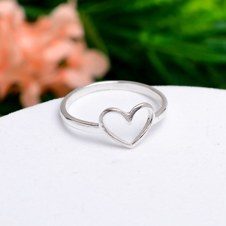 Heart Shaped Handcrafted Statement Minimalist Ring