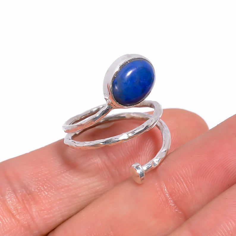 Natural Lapis Lazuli Gemstone Handcrafted Ring