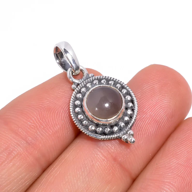 Smokey Gemstone 925 Sterling Silver Handcrafted Pendant