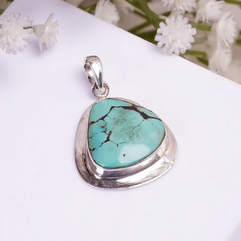 Turquoise Gemstone 925 Sterling Silver Pendant
