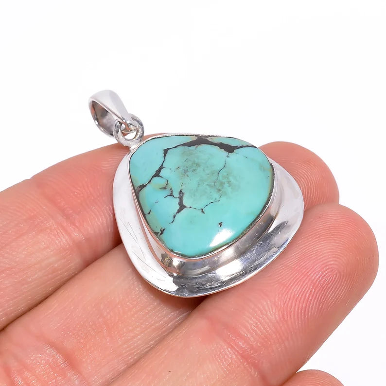 Turquoise Gemstone 925 Sterling Silver Pendant