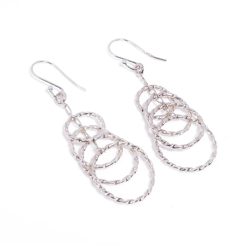 Handcrafted Round Drop And Dangle Earrings