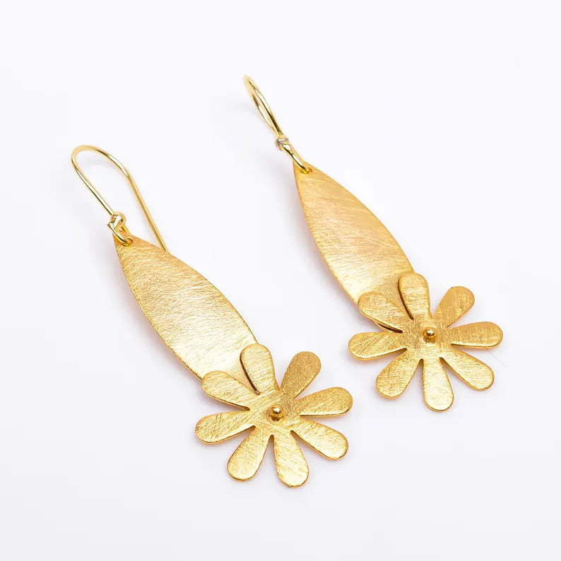 Flower Design Drop Handcrafted Minimalist Earrings