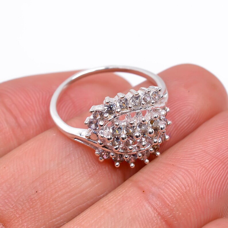 Cubic Zirconia Minimalist Statement Natural Gemstone Ring