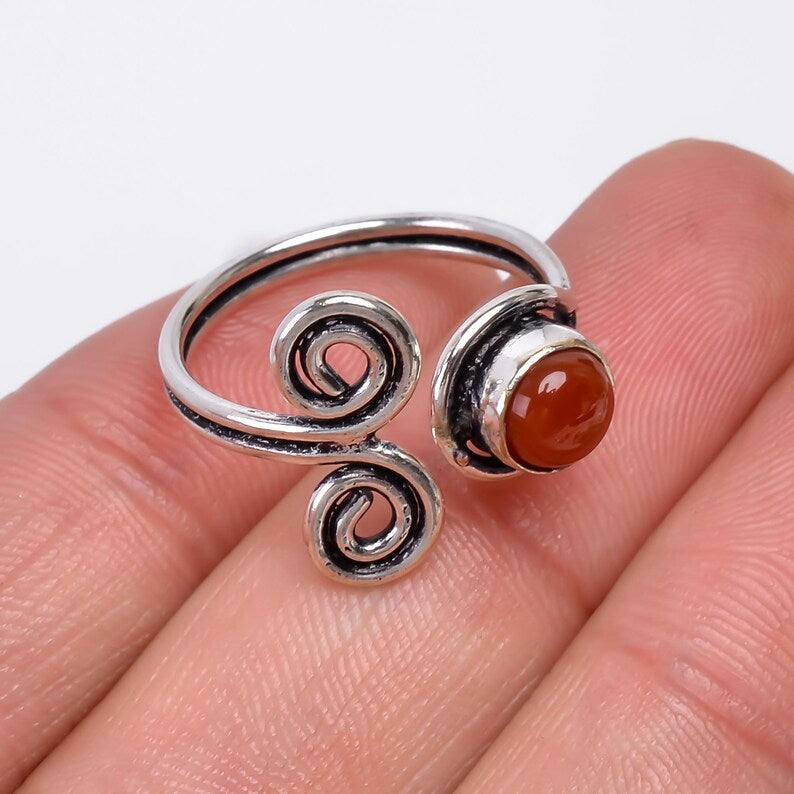 Carnelian Handcrafted Natural Gemstone Statement Ring