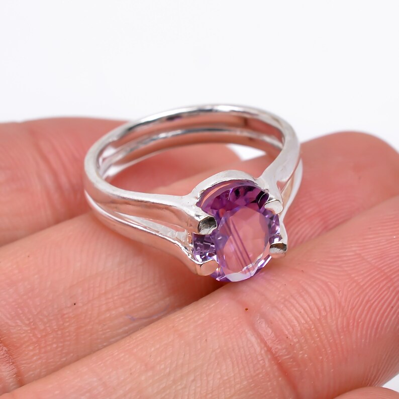 Amethyst Handcrafted Statement Natural Gemstone Ring