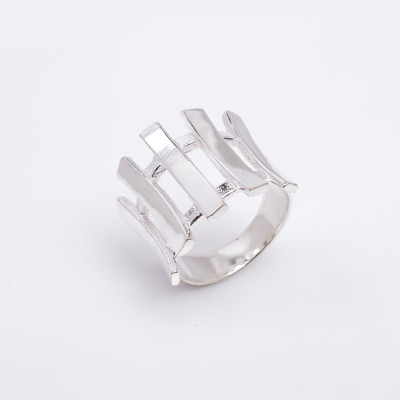 Bar Handcrafted Statement Minimalist Elegant Ring