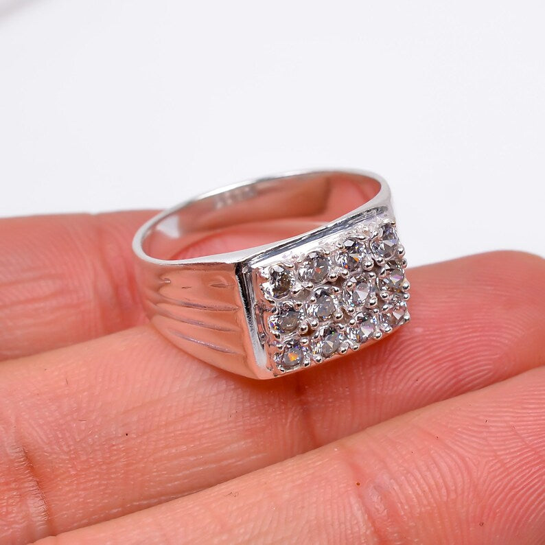 Cubic Zirconia Handcrafted Elegant Natural Gemstone Ring