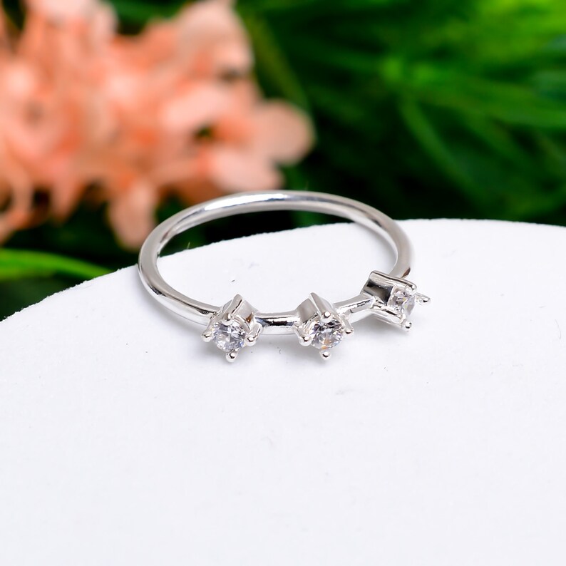Cubic Zirconia Handcrafted Natural Gemstone Statement Ring