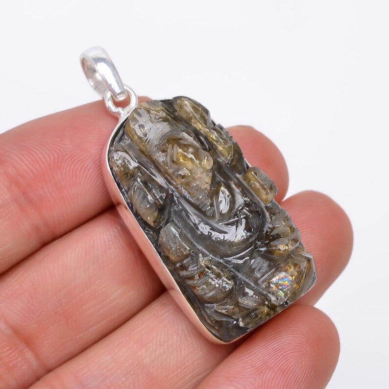 Labradorite Handcrafted Natural Gemstone Minimalist Pendant