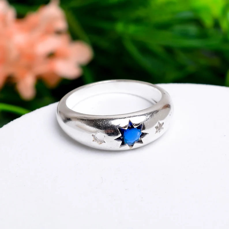 Iolite Statement Handcrafted Natural Gemstone Ring