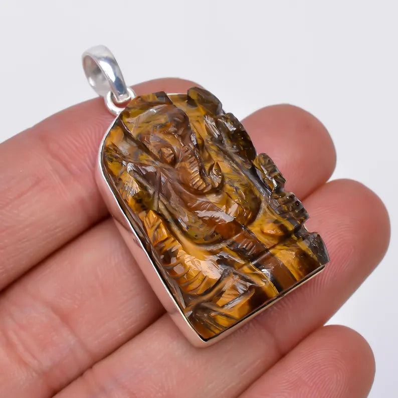 Tiger's Eye Handcrafted Natural Gemstone Pendant