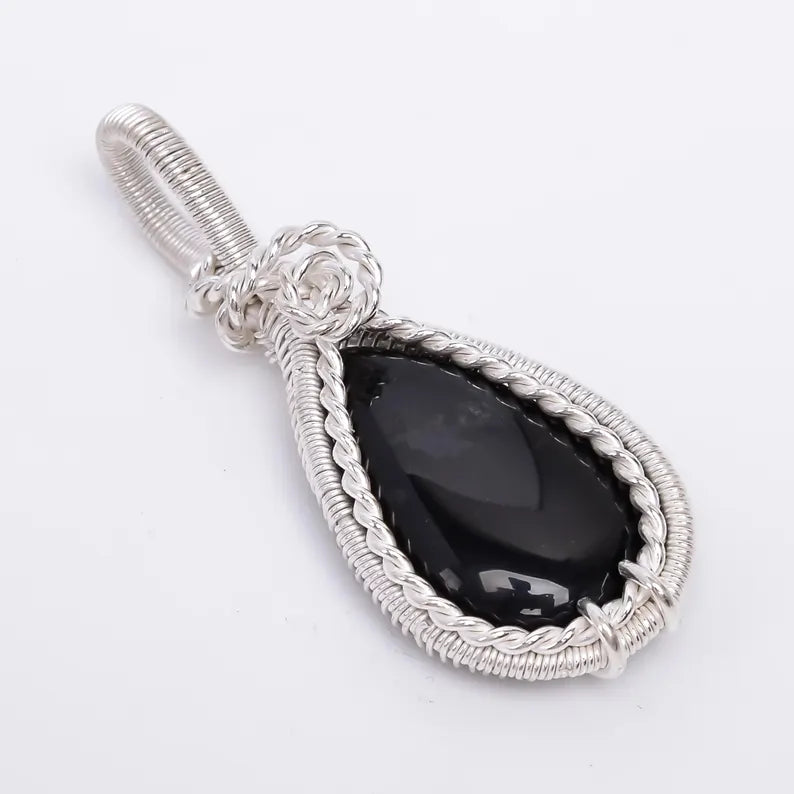 Natural Black Onyx Handcrafted Gemstone Pendant