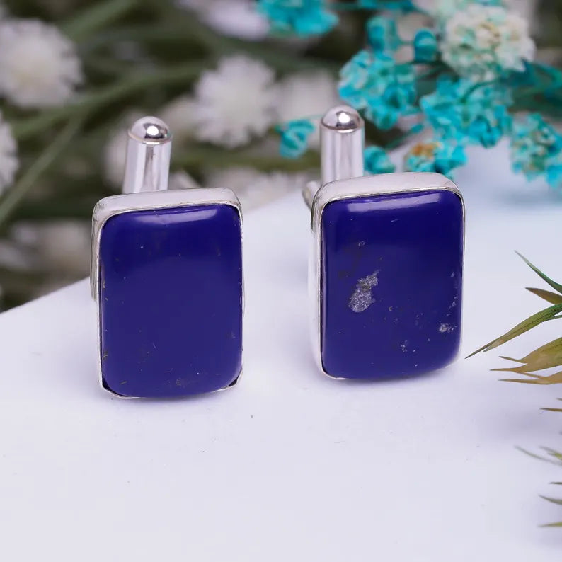 Lapis Lazuli 925 Sterling Silver Cufflinks