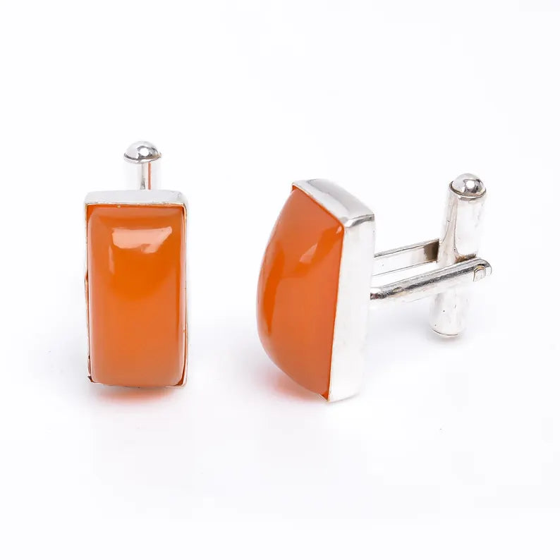 Carnelian 925 Sterling Silver Cufflinks