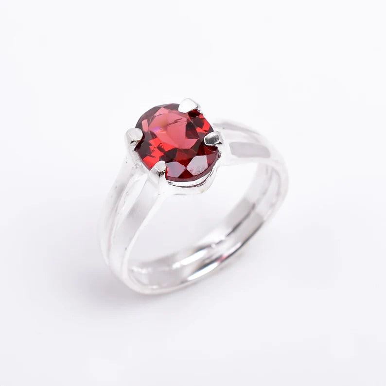 Garnet Handcrafted Statement Natural Gemstone Ring