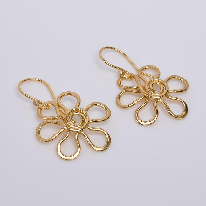 Flower Design Drop and Dangle Handcrafted Earrings