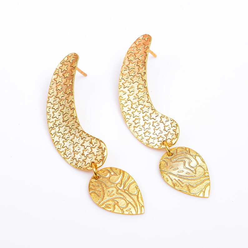 Women Star Pattern Stud Minimalist Handcrafted Earrings