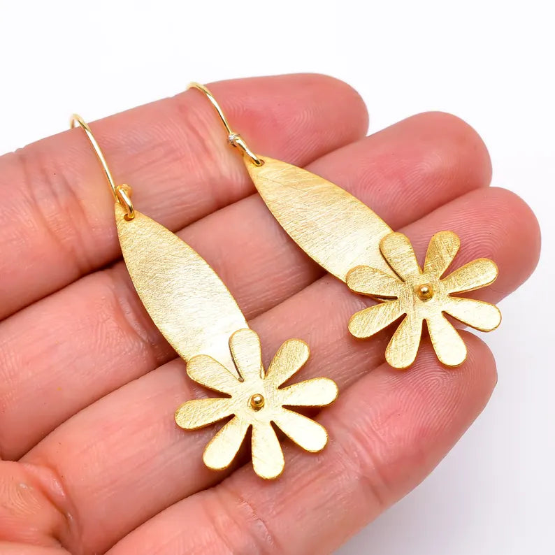 Flower Design Drop Handcrafted Minimalist Earrings