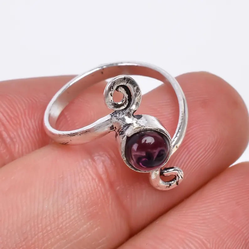 Natural Amethyst Handcrafted Statement Gemstone Ring