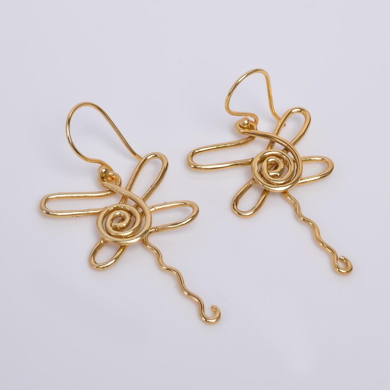 Dragon Fly Design Drop and Dangle Handcrafted Earrings