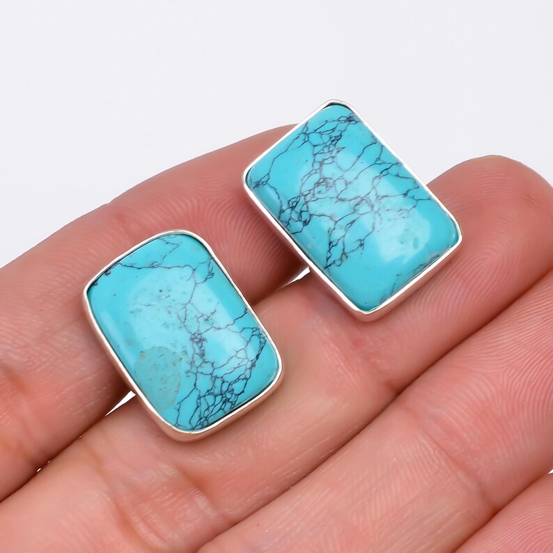 Turquoise Natural Gemstone Handcrafted Cufflinks