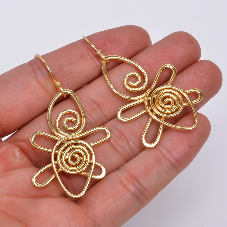 Tortoise Wire Rape Drop and Dangle Handcrafted Earrings