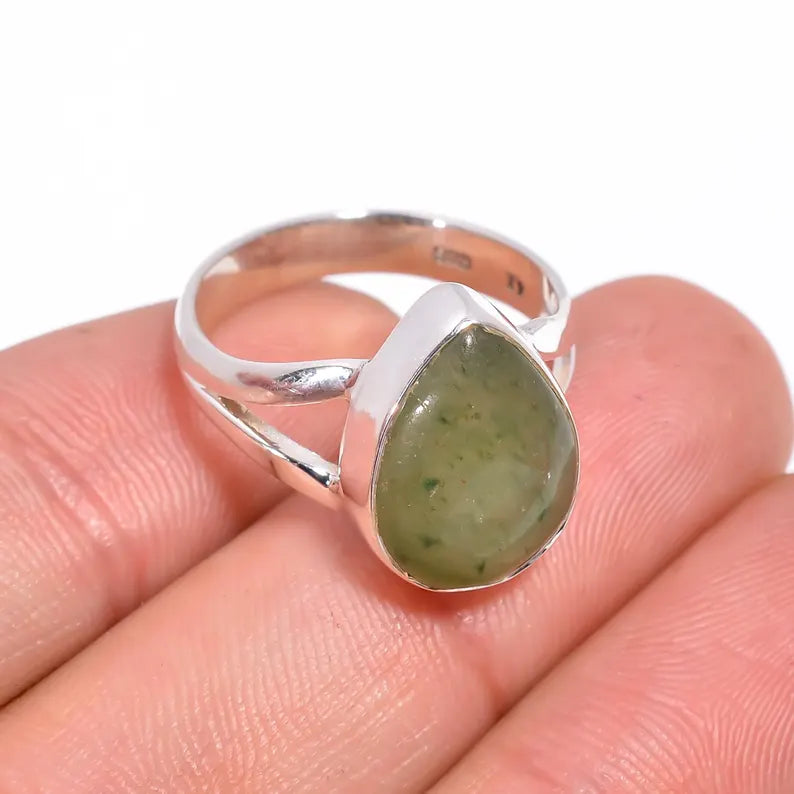 Jade Statement Minimalist Natural Gemstone Handcrafted Ring