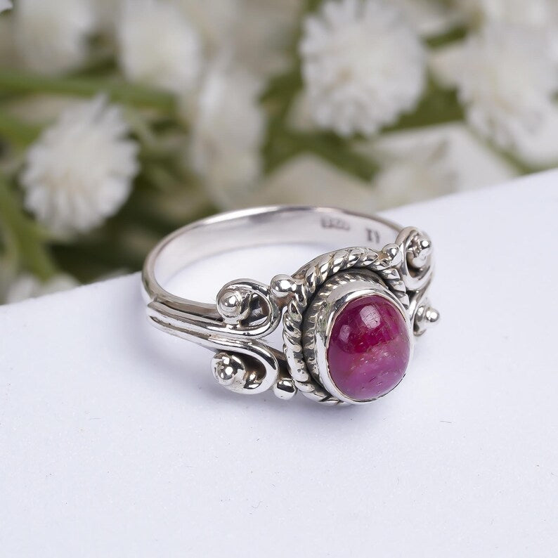 Ruby Natural Gemstone Handcrafted Statement Ring