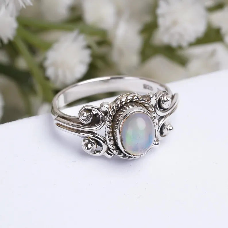 Moonstone Statement Natural Gemstone Handcrafted Ring