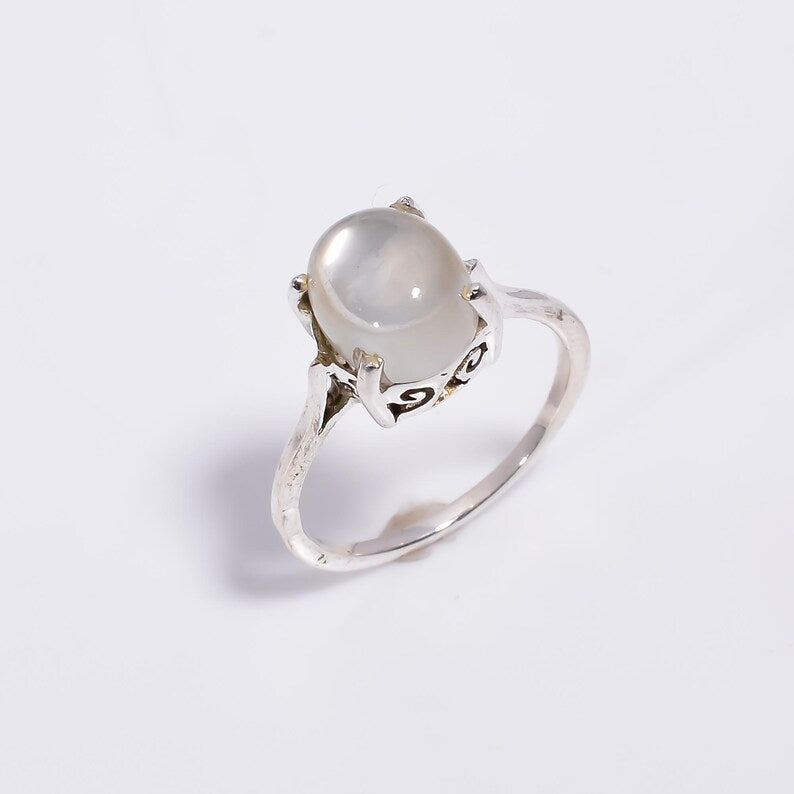 Natural Moonstone Gemstone Handcrafted Statement Ring