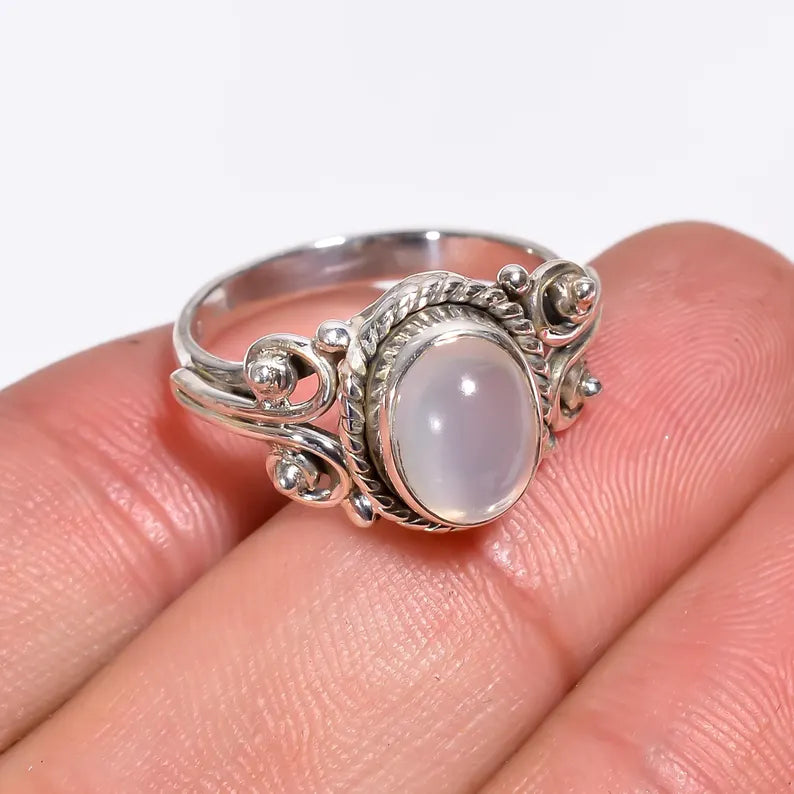 Natural Moonstone Gemstone Handcrafted Statement Ring